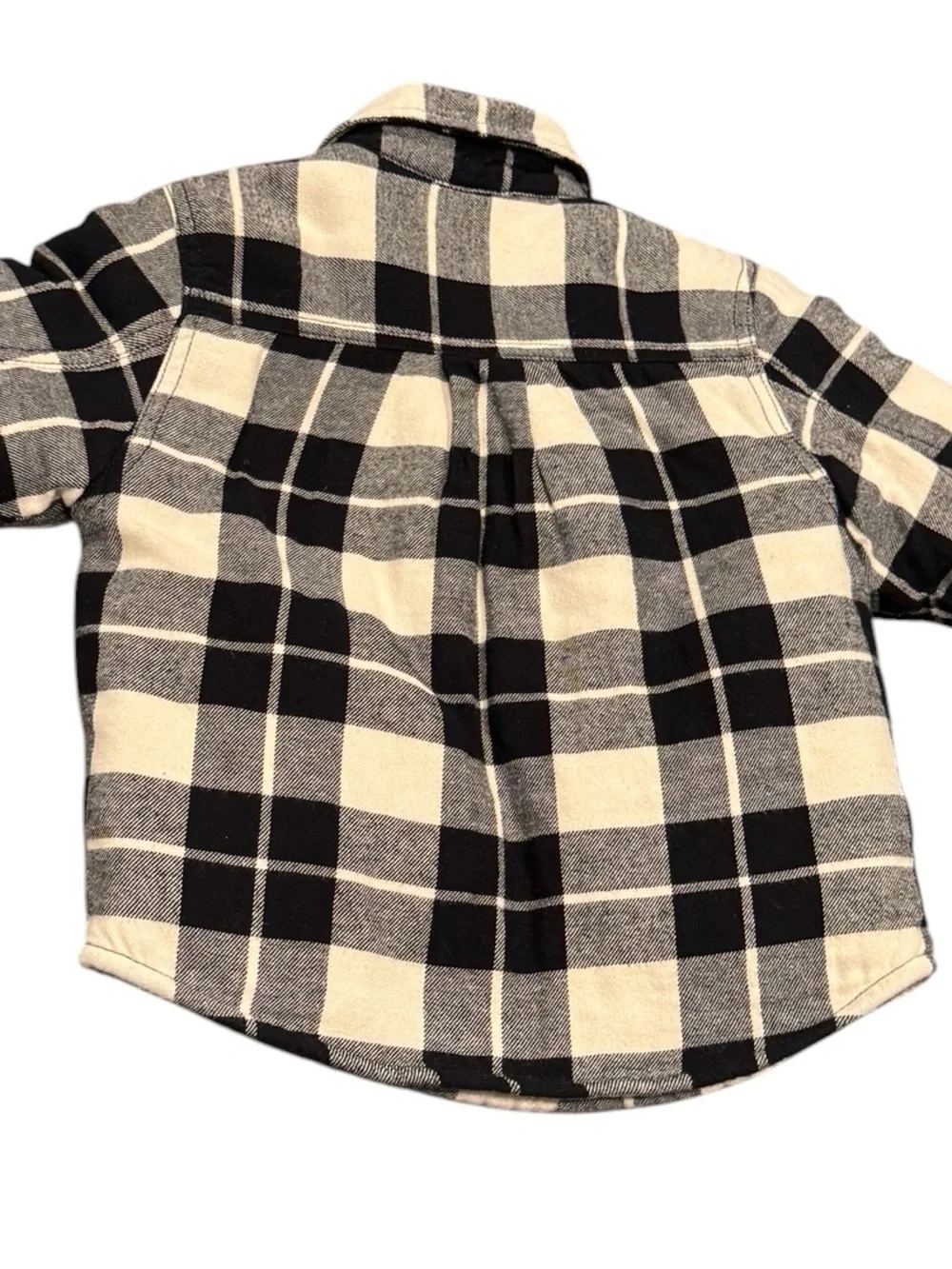 The Children's Place Black & Cream Plaid Shirt/Jacket
